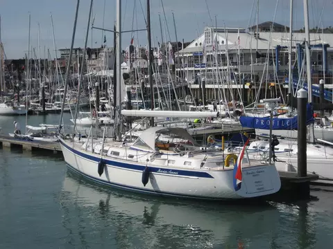 Die Yacht von Fokko und Rianne Dijkstra im Hafen